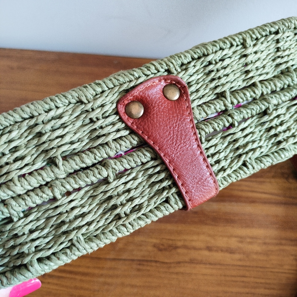 Boho Rattan Structured Bag - Picture 11 of 16